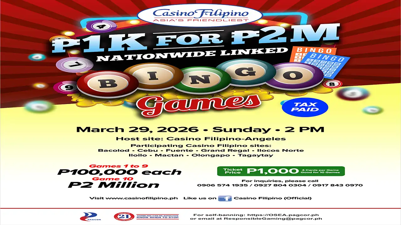 PAGCOR ROLLS OUT ‘₱1K-FOR-₱2M’ NATIONWIDE LINKED BINGO EVENT