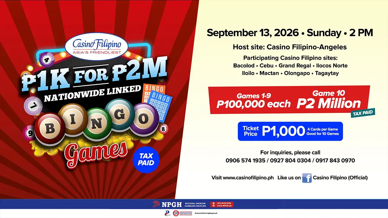 PHP2.9M UP FOR GRABS IN PAGCOR NATIONWIDE LINKED BINGO